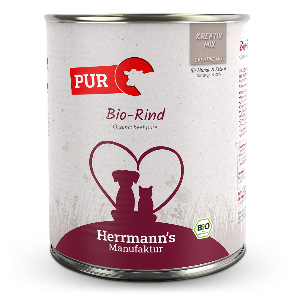 HM007248-Herrmann-s-Manufaktur-Kreativ-Mix-Bio-Rind-_-Reinfleisch-6x800g Herrmann's Bio Rind Reinfleisch 800g