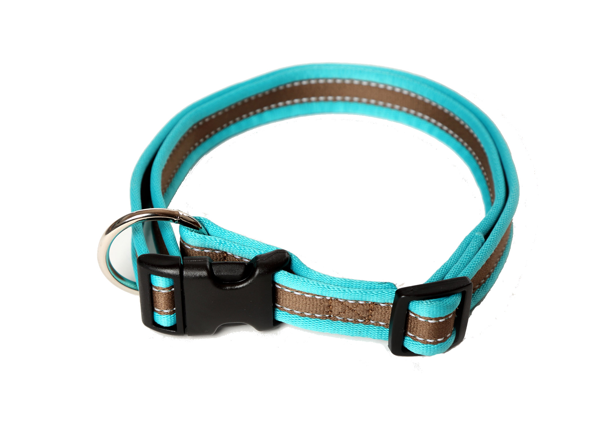 _B2A3128 Hundehalsband Soft Grip Türkis / Braun