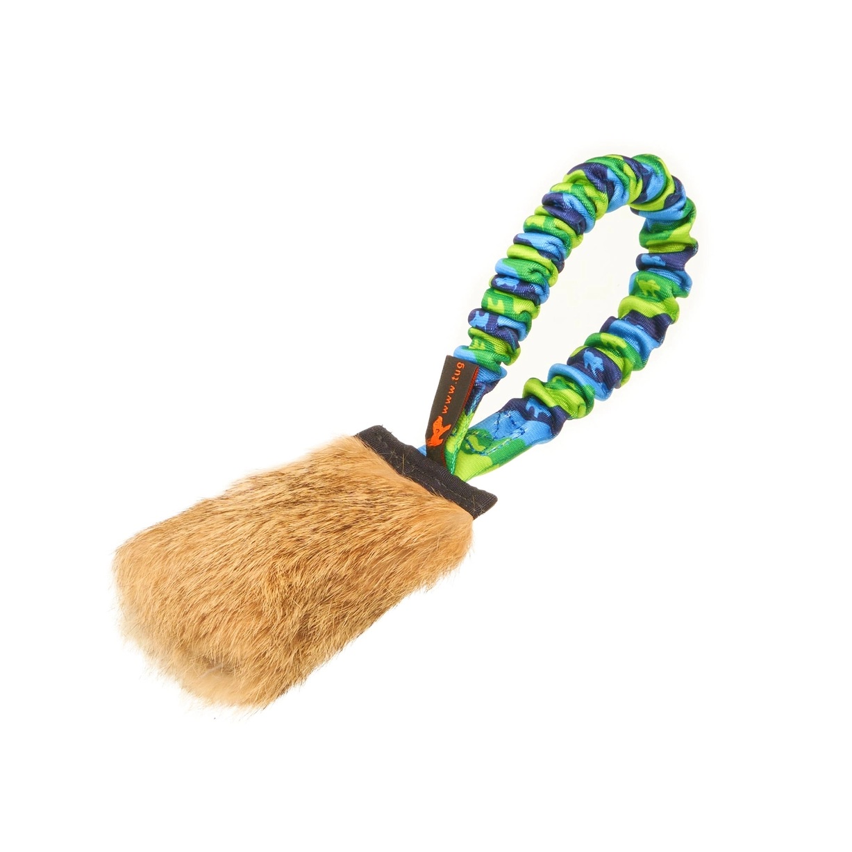 Tug-E-Nuff Pocket mit Kaninchenfell  Bungee mit Quietscher (1 Stück) 
