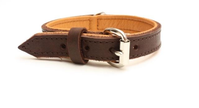 763_0 Lederhalsband Kairo 15 mm, Braun