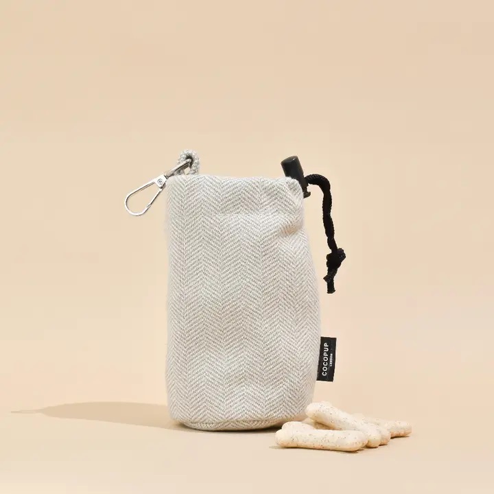 Braun-Tweed Cocopup London Leckerlibeutel mit Kordelzug Braun | Brown Tweed