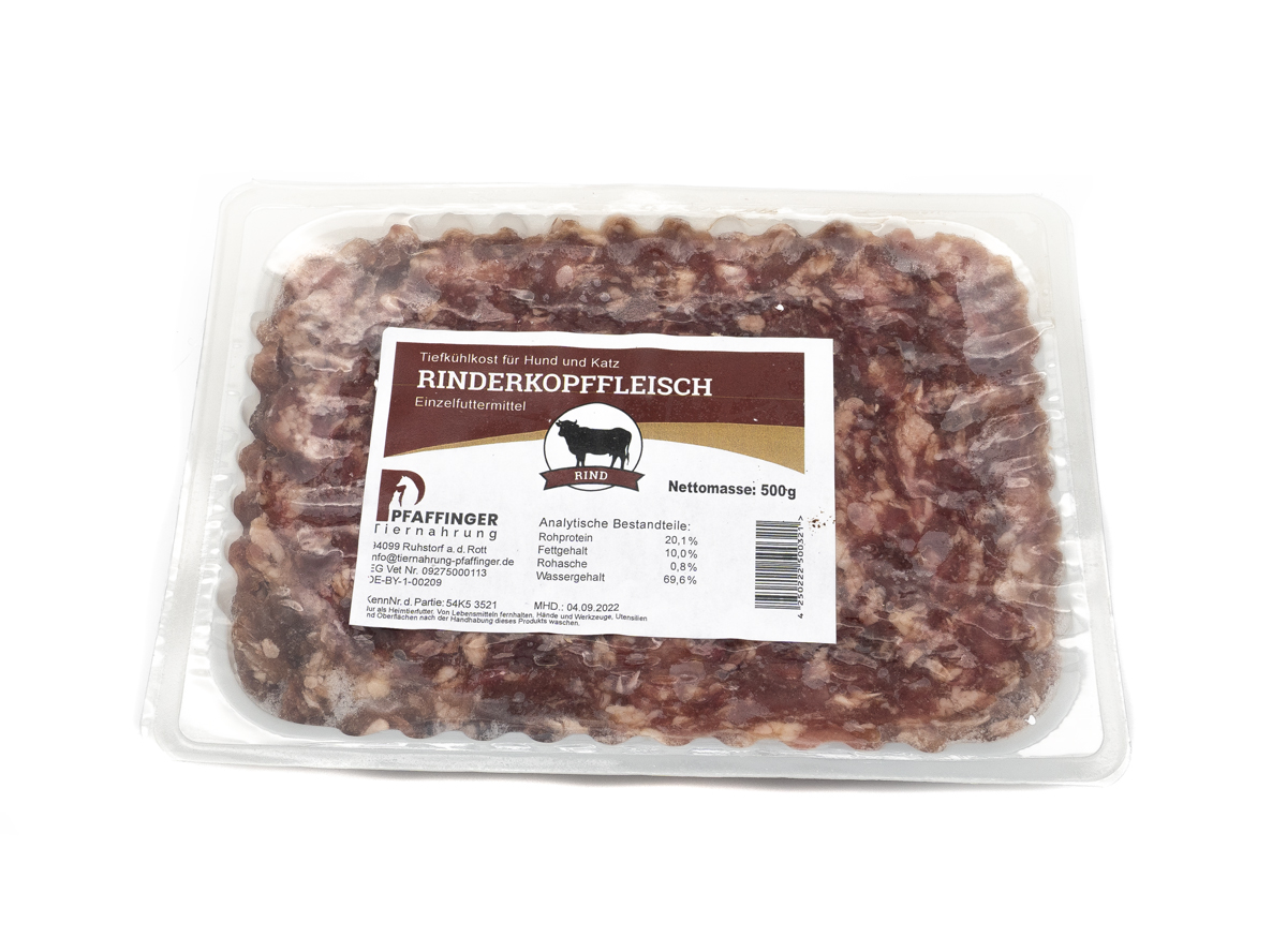 Pfaffinger Rinderkopffleisch 500 g, (gewolft) roh 