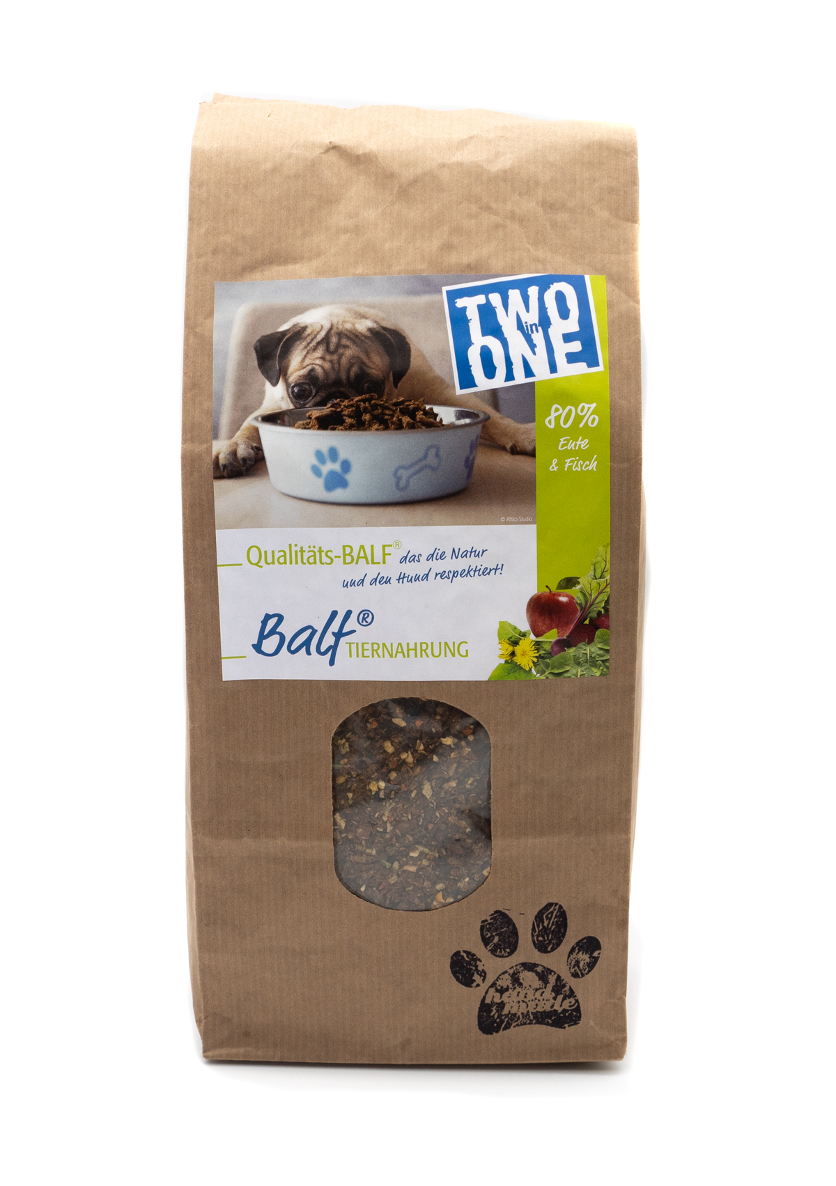 BALF Hundefutter TWOinONE Ente und Fisch mit Obst und Gemüse 1 kg