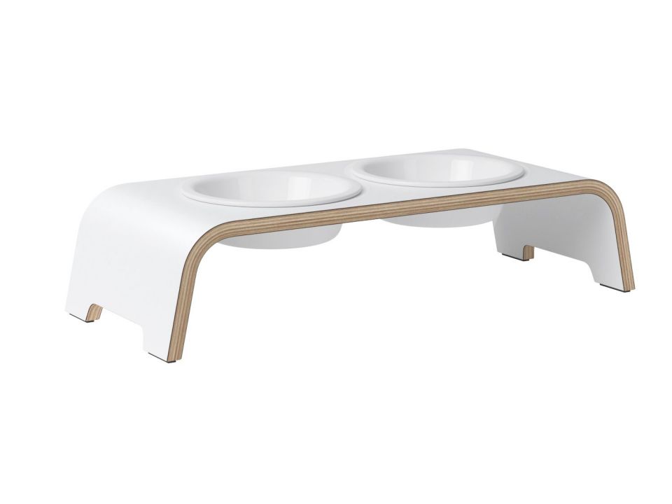 dogBar® Classic Weiß mit Porzellanschalen S-Large