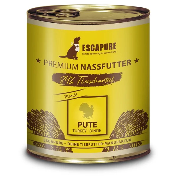 Escapure Puten Pfandl, getreidefreies Nassfutter für Hunde