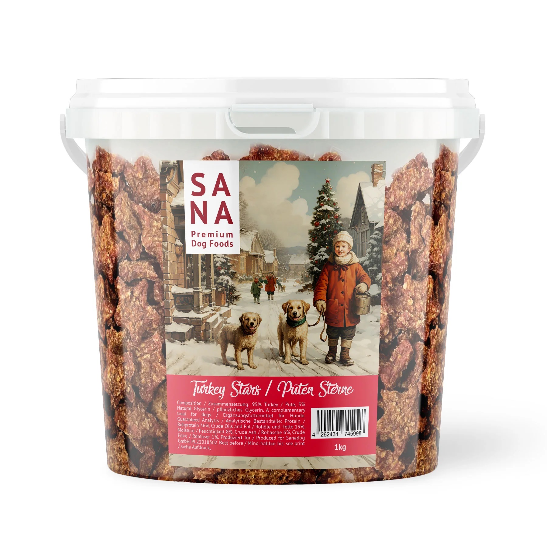 SANADOG Puten Sterne 1 kg Eimer
