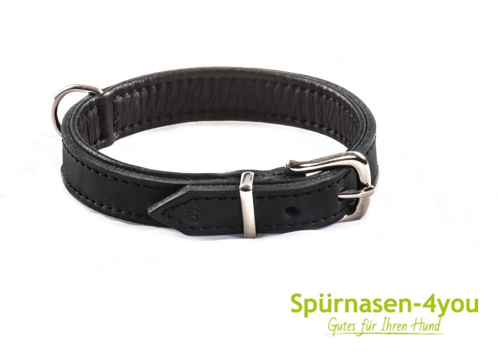 Kairo-schwarz-20mm Lederhalsband Kairo 20 mm, Schwarz