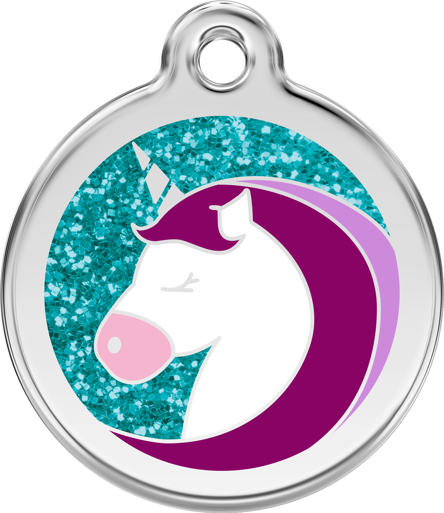 Red Dingo Hundemarke Glitzer Einhorn Aqua