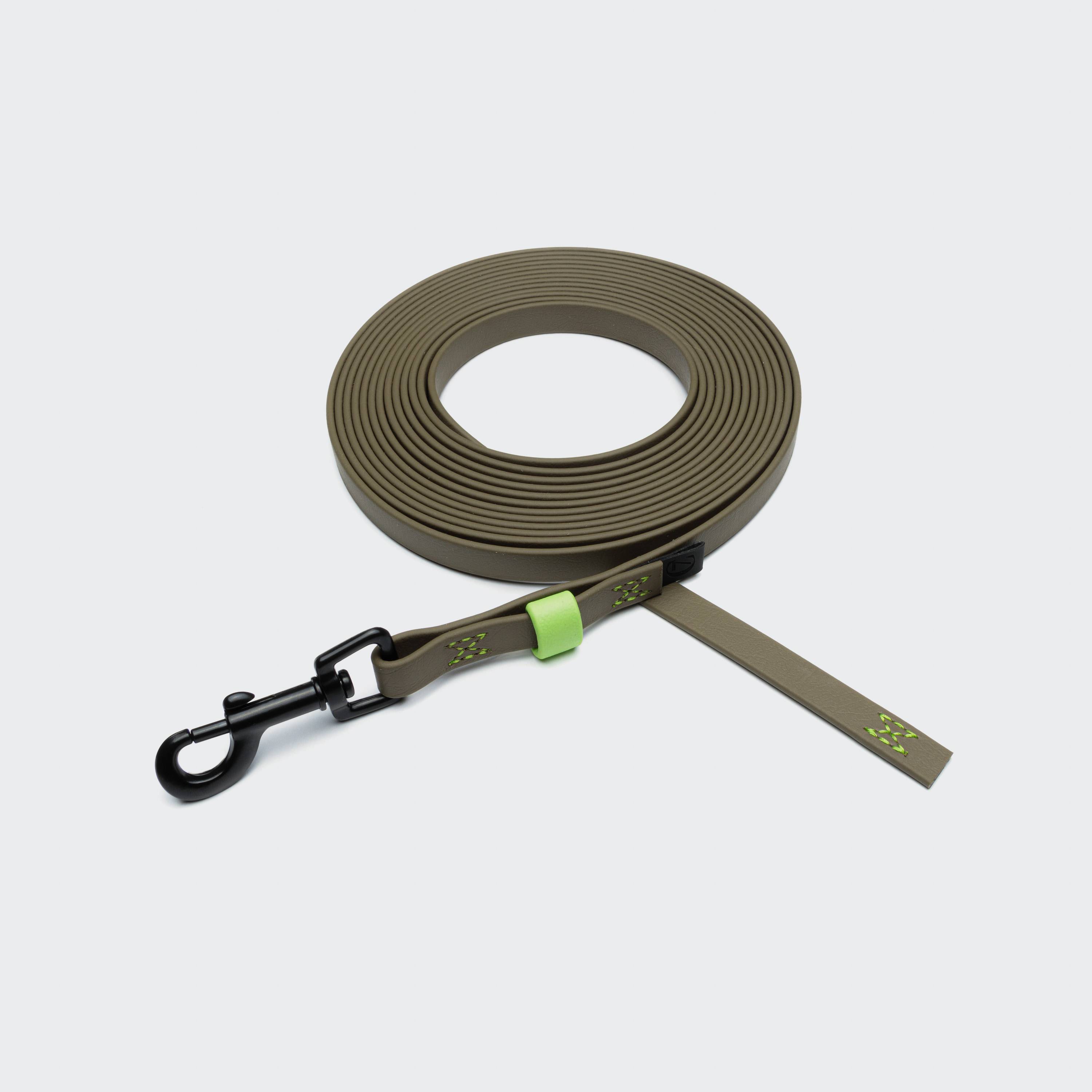 Cloud7 Schleppleine 5 m BioThane Ipanema Olive-Neongrün