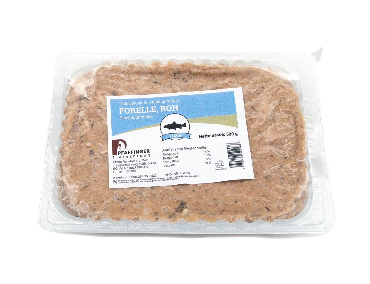 Pfaffinger Forelle gewolft roh 500g