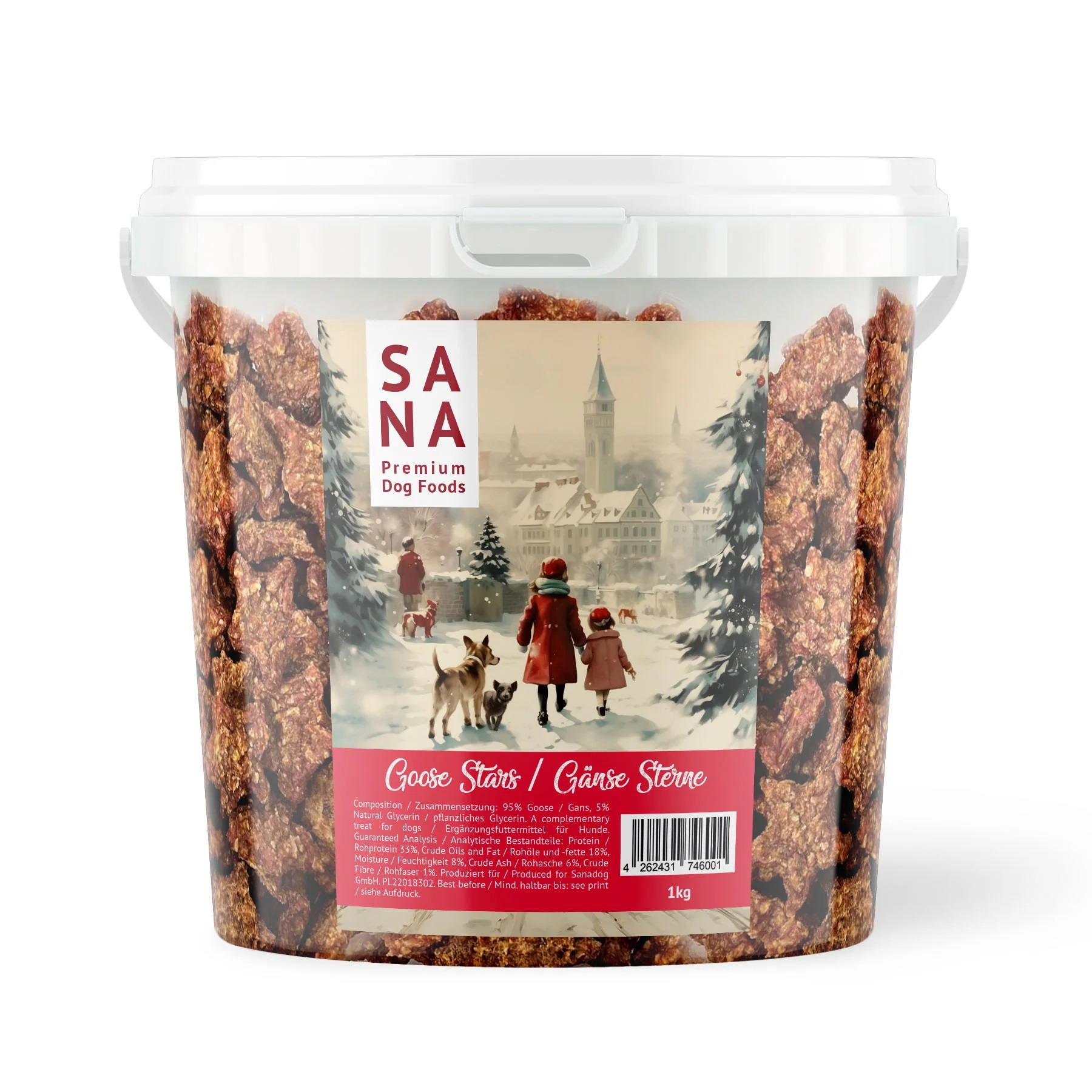 SANADOG Gänse Sterne 1 kg Eimer
