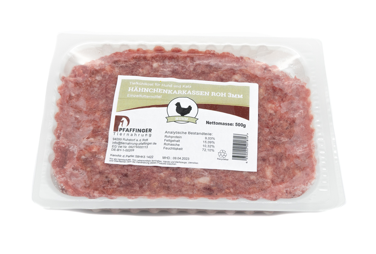 Pfaffinger Hähnchenkarkassen 500 g roh, (gewolft)