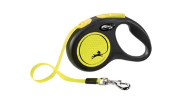 flexi Neon, stark reflektierende flexi Gurt-Roll-Leine