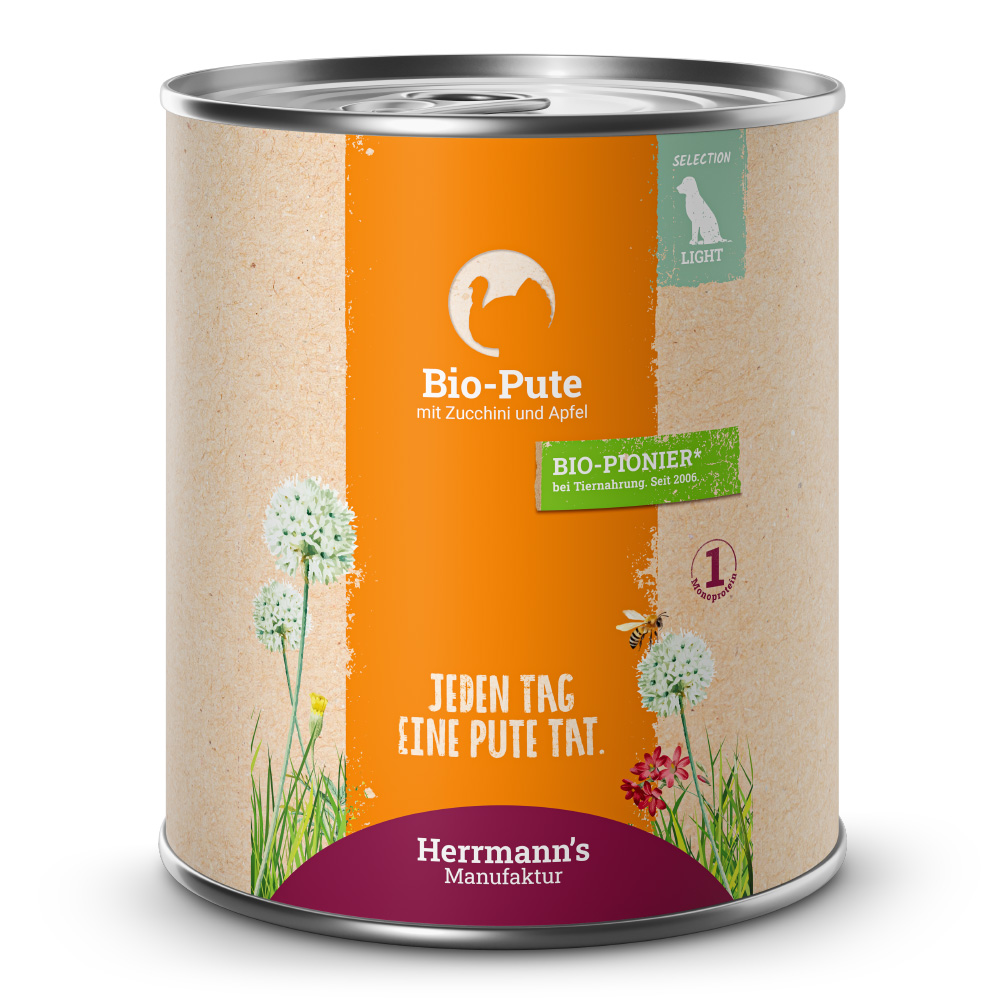 Herrmann's Selection Light Menü  Bio Pute mit Zucchini und Apfel 800 g