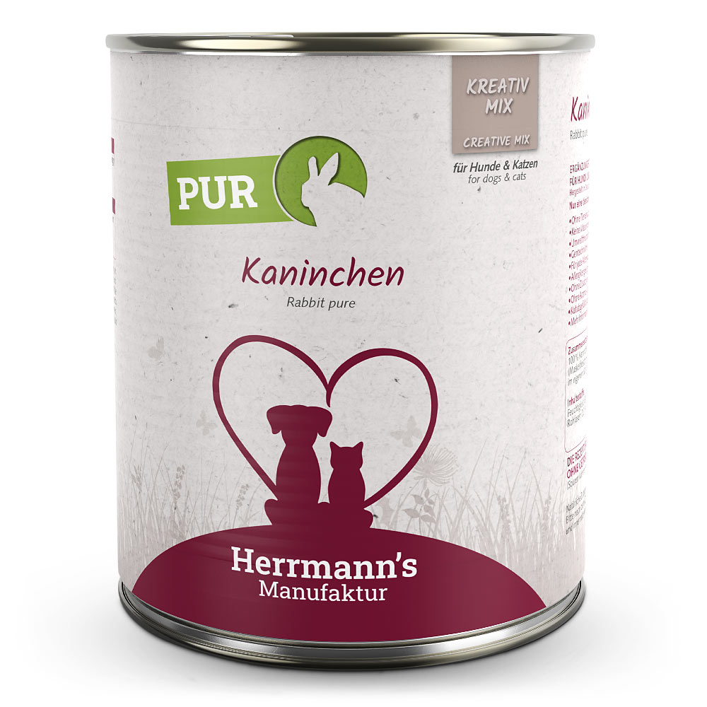 HM010057-Herrmann-s-Manufaktur-Kreativ-Mix-Kaninchen-_-Reinfleisch-6x800g Herrmann's Kaninchen Reinfleisch 800g