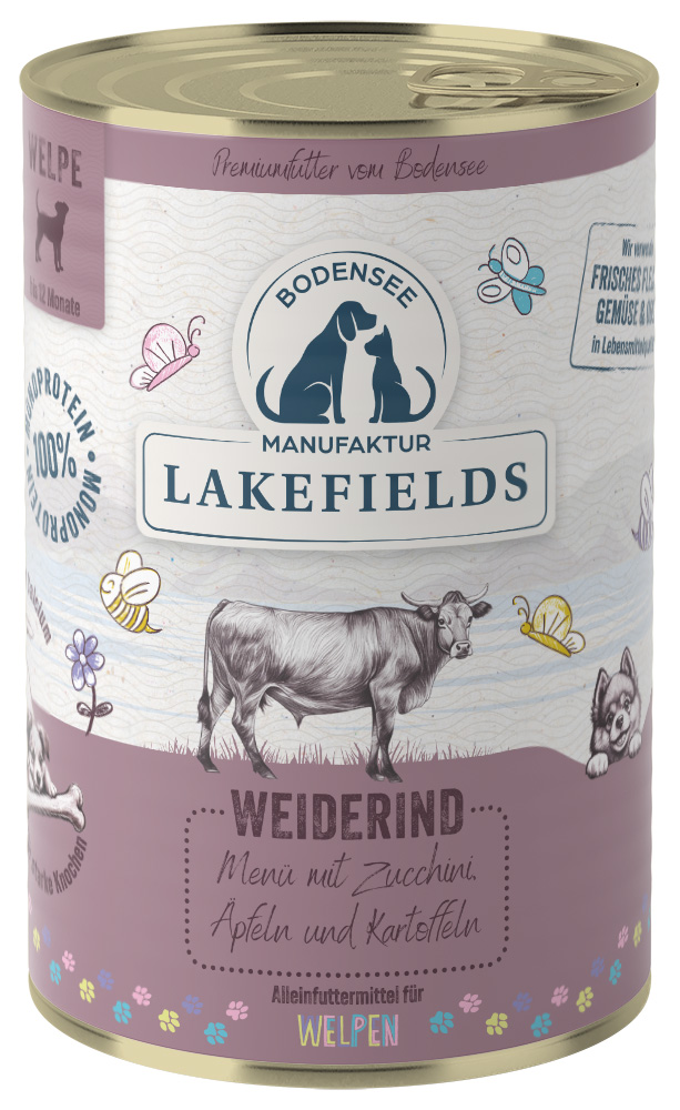 LAKEFIELDS Menü Rind für Welpen & Junghunde 400g