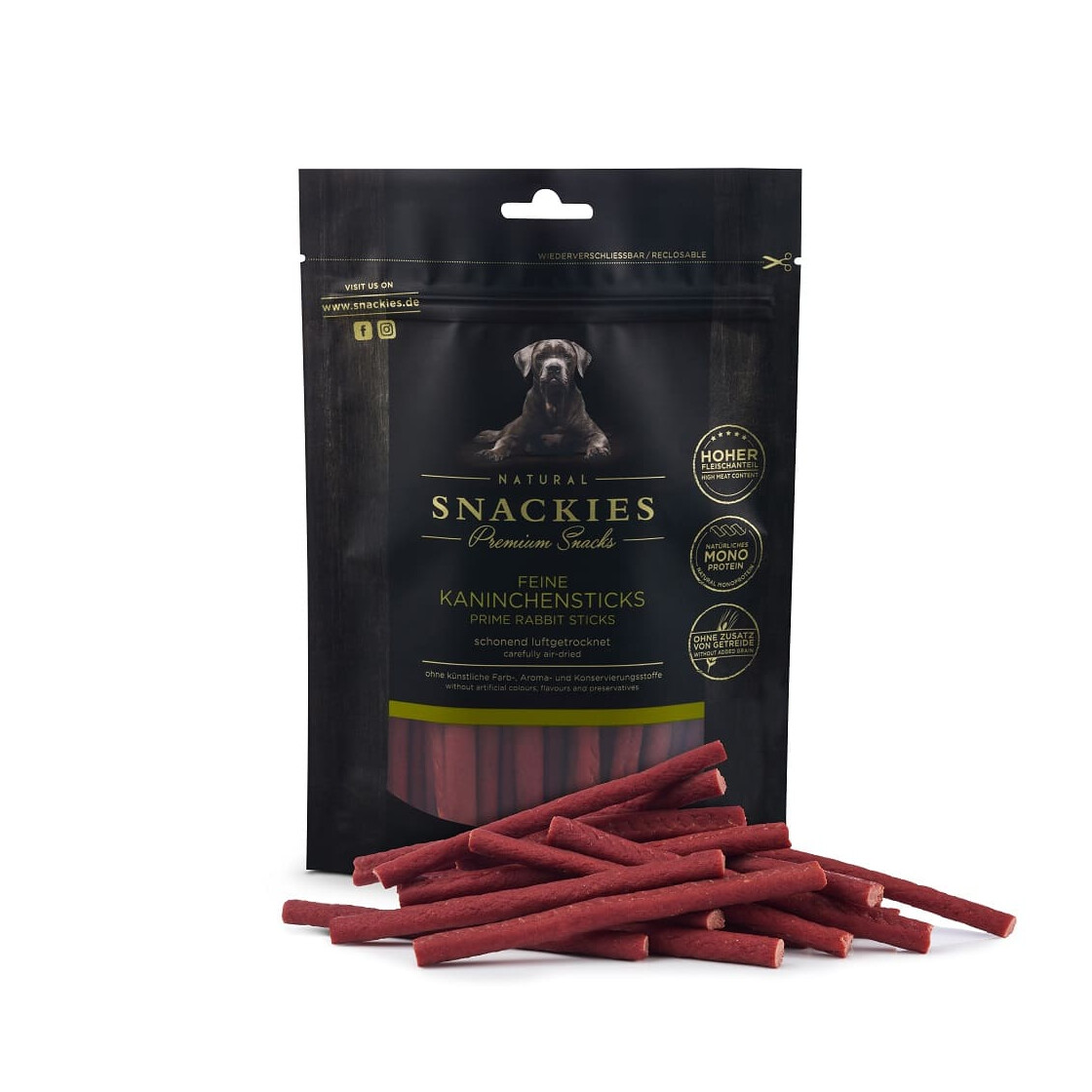 feine-kaninchensticks-170g SNACKIES Feine Kaninchensticks 170g