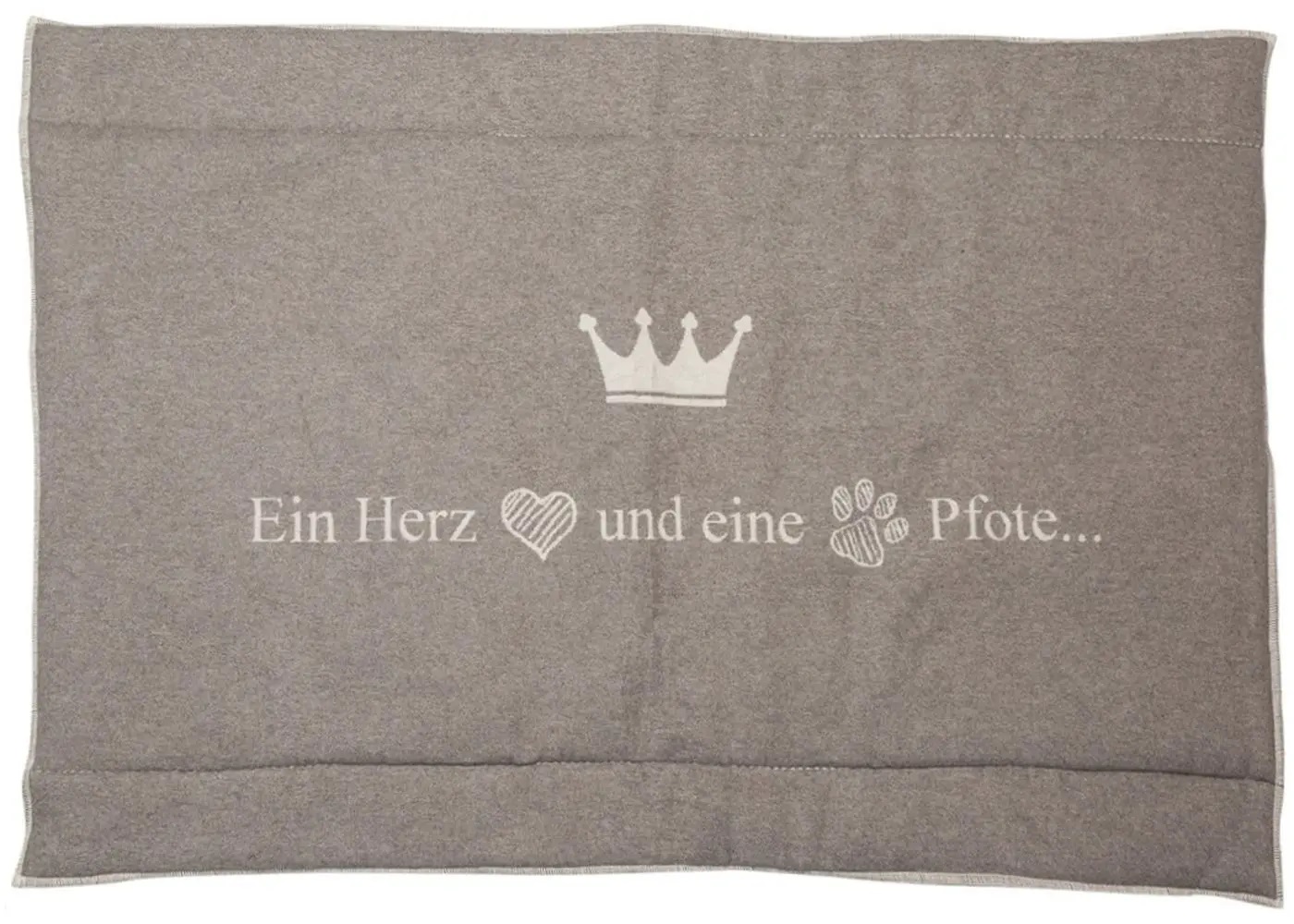 herz-und-pfote1 DF Hundematte, wattierte Hundedecke "Ein Herz und eine Pfote" 80 x 120 cm