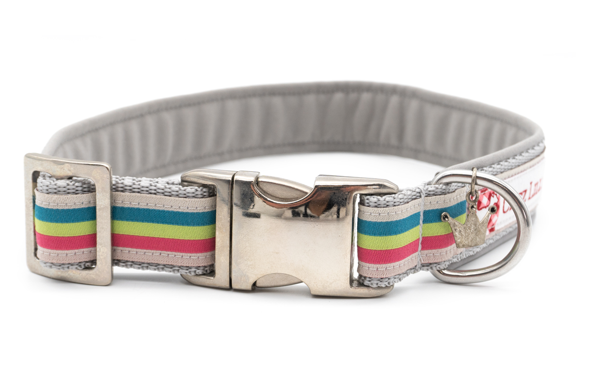 CHEZ LILLI  Halsband Multicolor Stripes Größe M