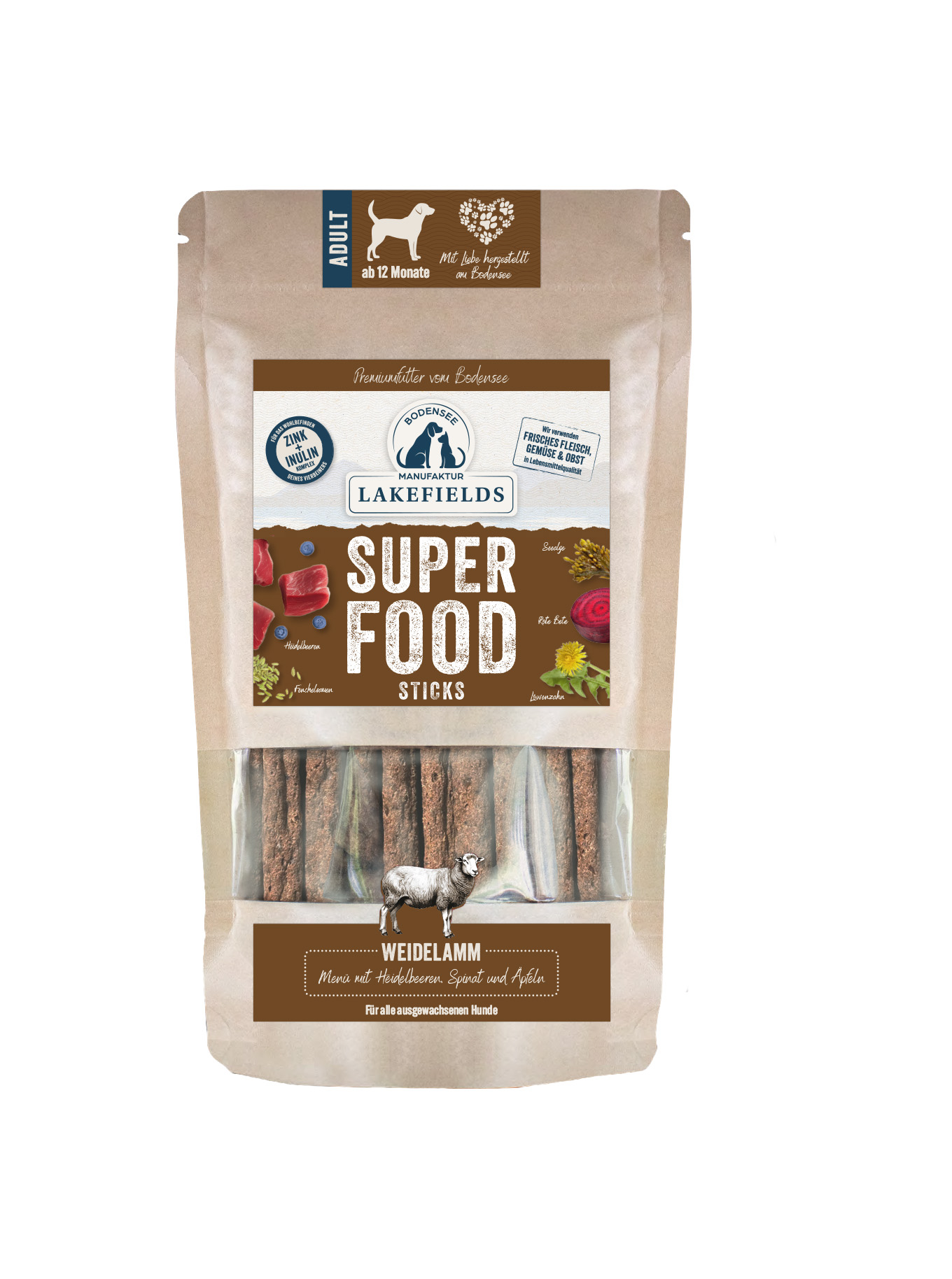 Lakefields Superfood Sticks vom Lamm 130g