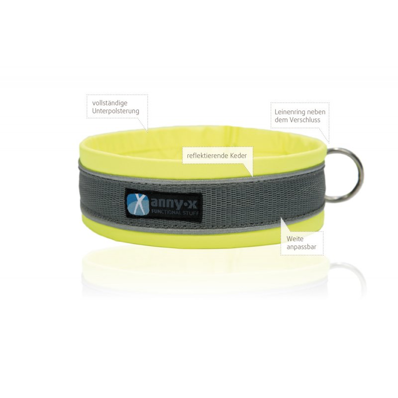 steckhalsband-protect_2 AnnyX Halsband mit Klickverschluss Protect leuchtgelb-grau