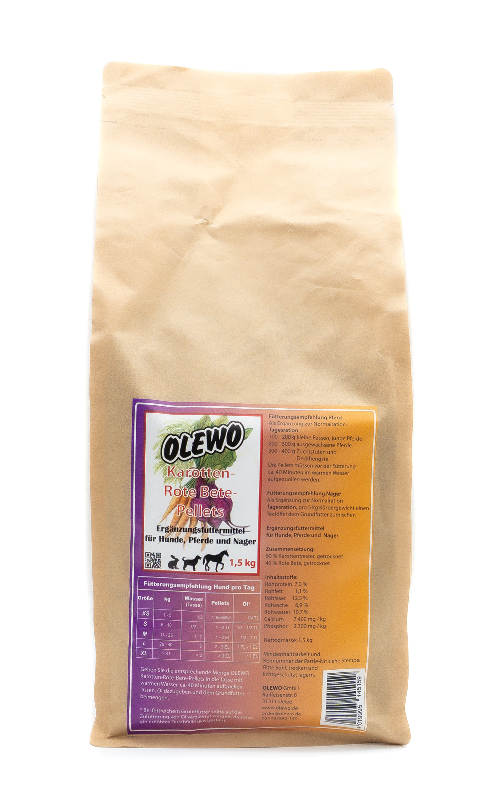 OLEWO Karotten-Rote Bete-Pellets 1,5 kg