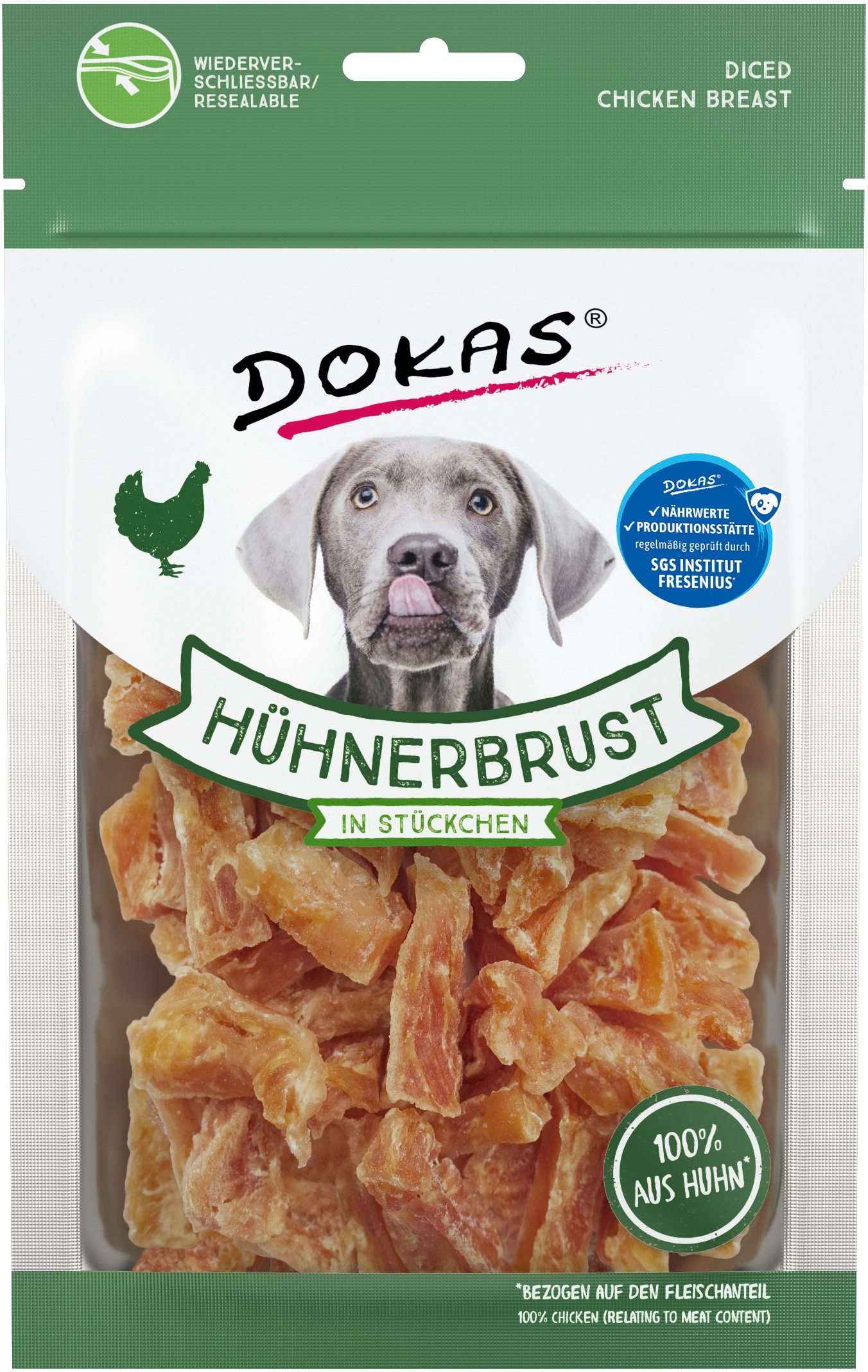 DOKAS Hühnerbrust in Stückchen 70 g