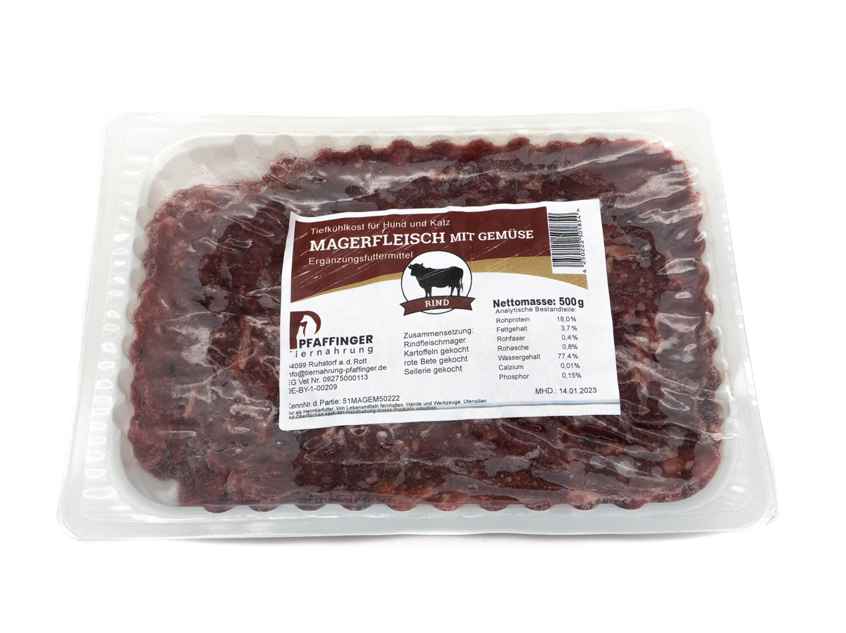 Pfaffinger Magerfleisch mit Gemüse 500 g roh, (gewolft)