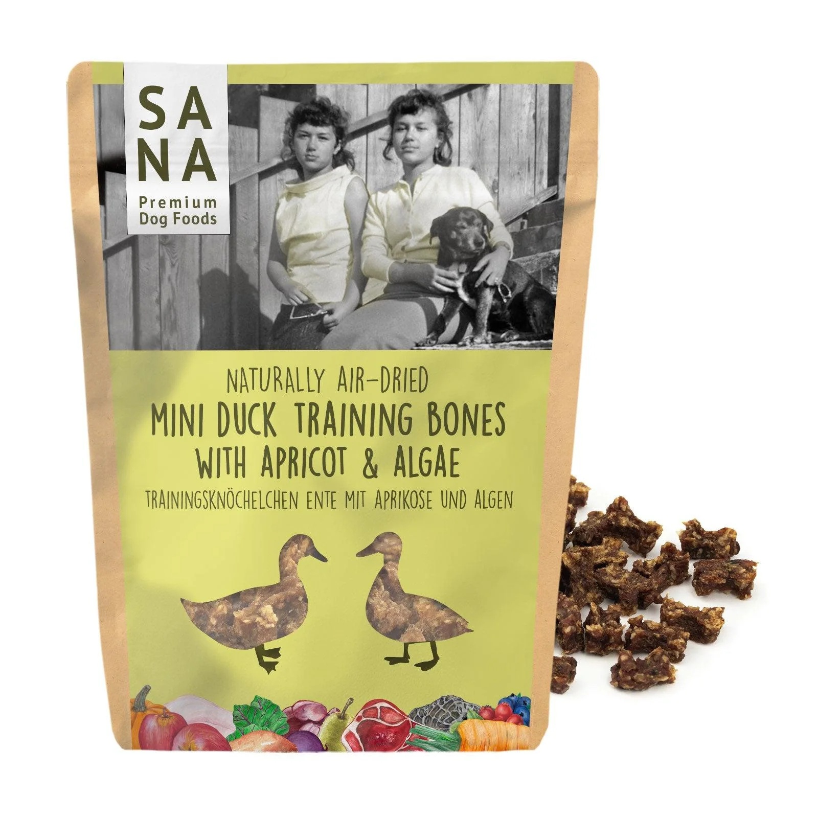 SANADOG Trainingsknöchelchen Ente mit Aprikose & Alge
