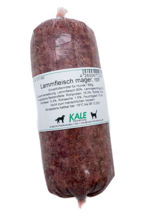 KALE-Lammfleisch-mager Lammfleisch – bes. mager 500g (Darm) roh