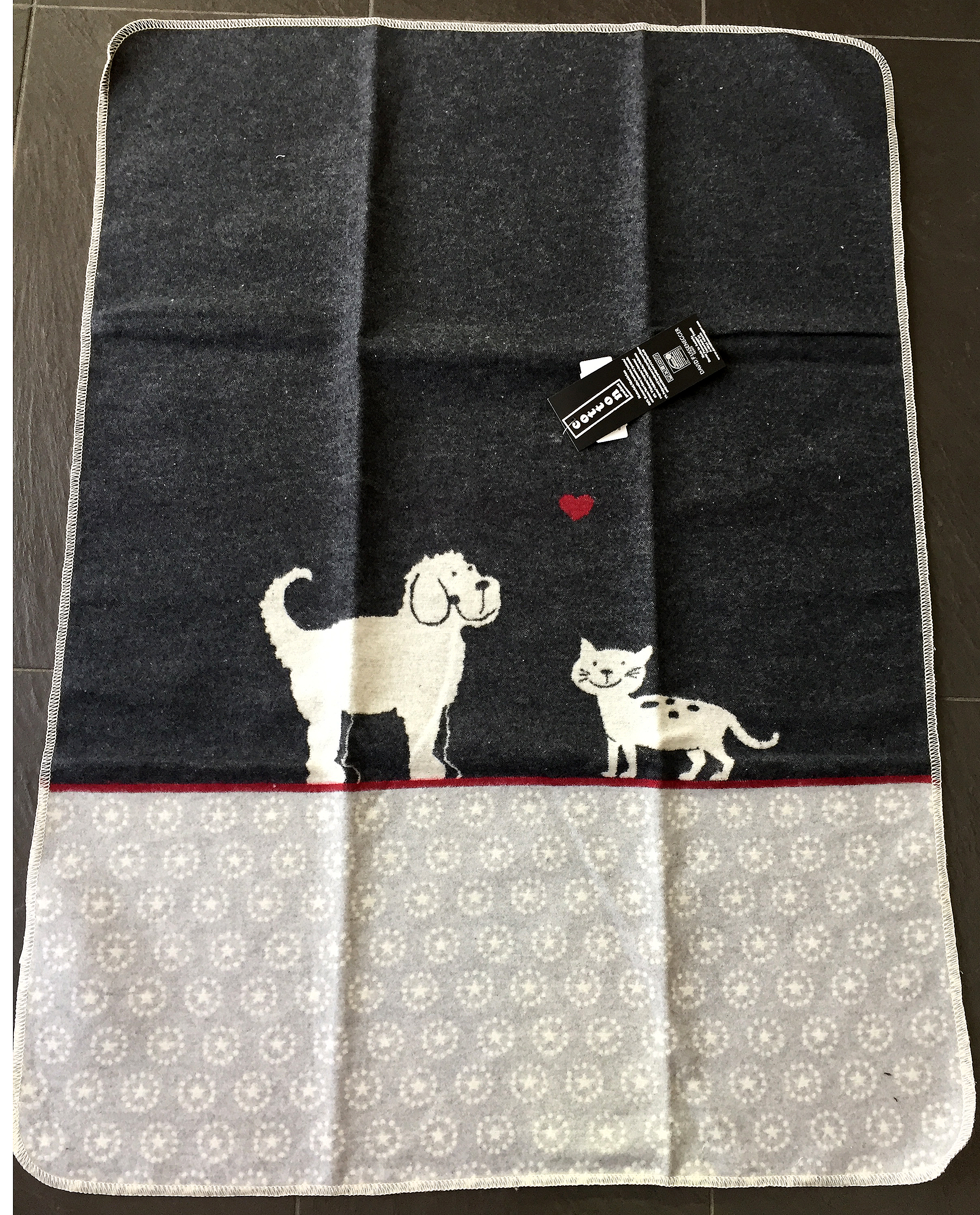 DF Hundedecke mit Hund- und Katzemotiv 90 x 70 cm