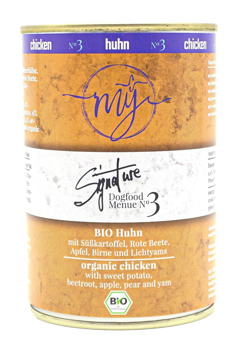 Mÿ Signature BIO-Huhn, Süßkartoffel, Rote Beete, Apfel, Birne, Lichtyams 410 g