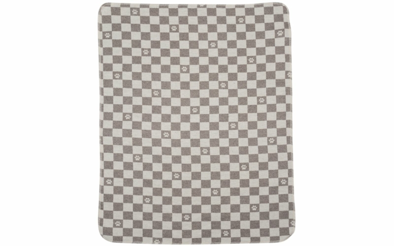 DF Decke Schachbrett mit Pfoten Farbe Natur 70 x 90 cm