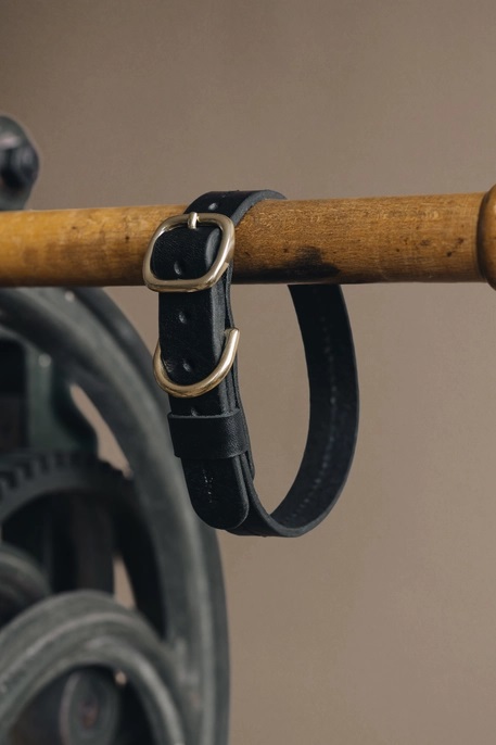 LEderhalsband-schwarz BAND&ROLL Lederhalsband Fir Black / Schwarz