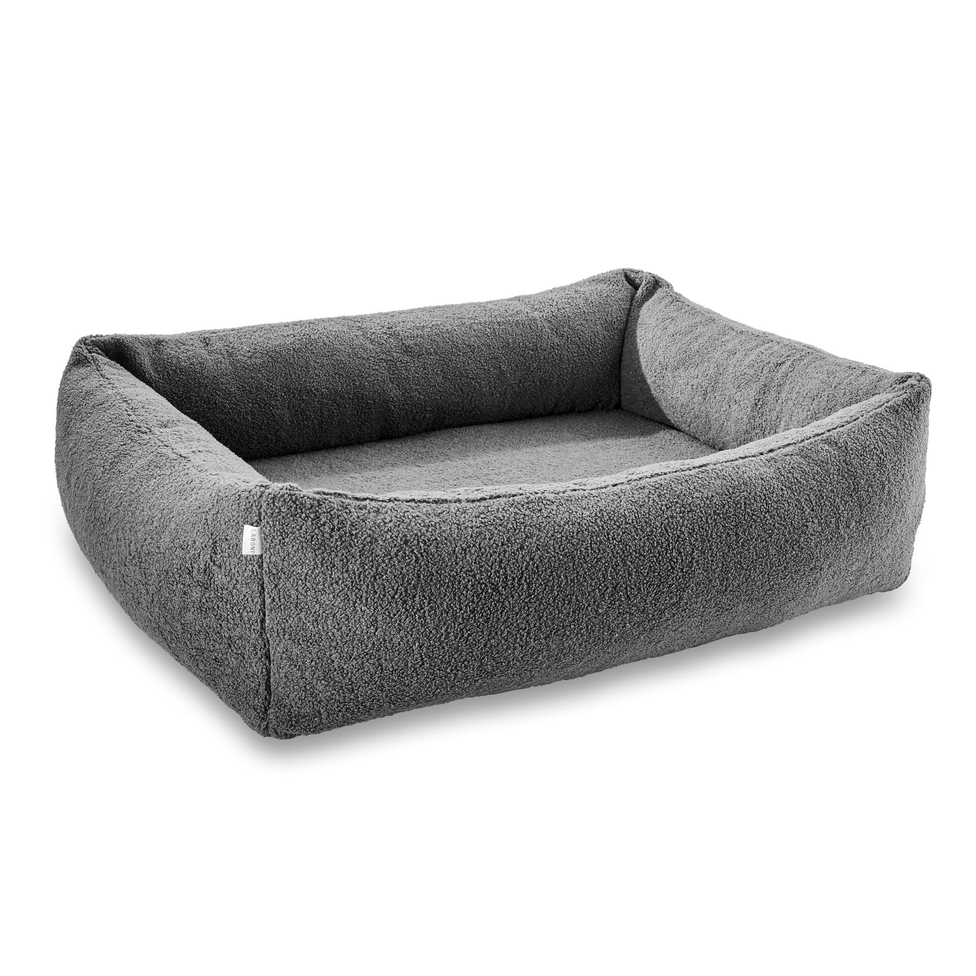 LABONI Orthopädisches Hundebett TEDDY Grey Gr. L (112 x 95 x 25 cm)