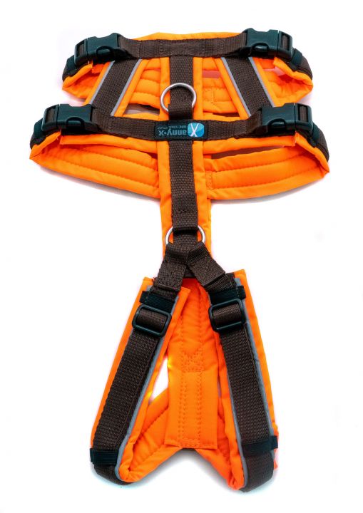 Annyx-Safety-Leuchtorange-Braun-2 annyX Safety Geschirr Leuchtorange / Braun