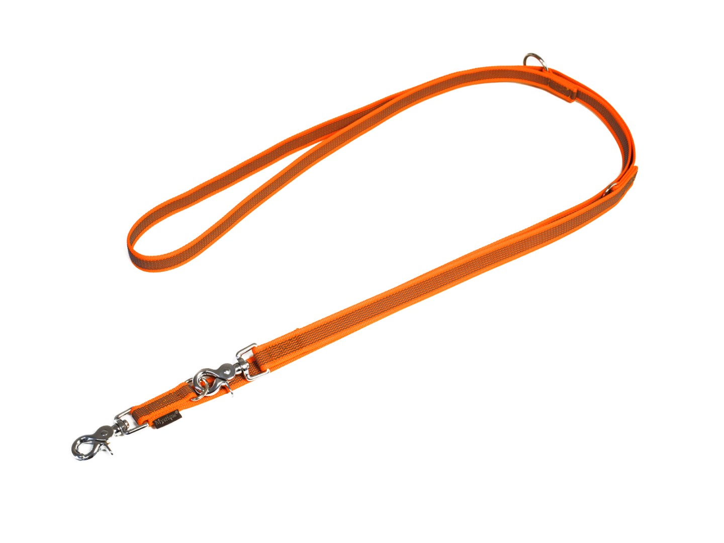 Gummierte Führleine 250 cm, 3-fach verstellbar Orange mit Scherenkarabiner