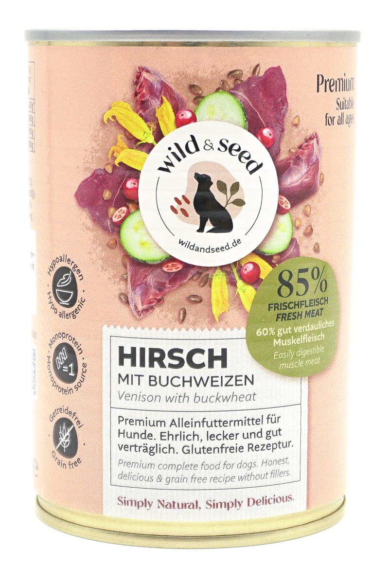 Wild & Seed Premium Nassfutter Hirsch mit Buchweizen