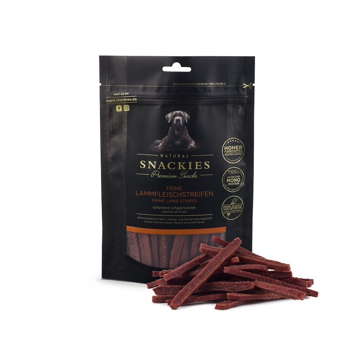 feine-lammfleischstreifen-170g SNACKIES Feine Lammfleischstreifen 170g