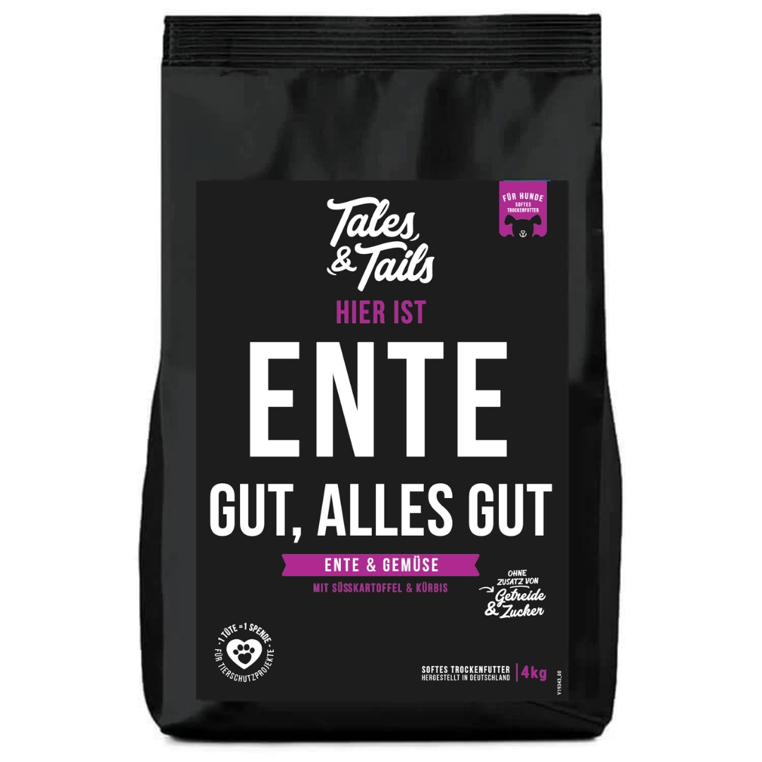 Tales & Tails Ente gut alles gut | Softes Trockenfutter mit Ente