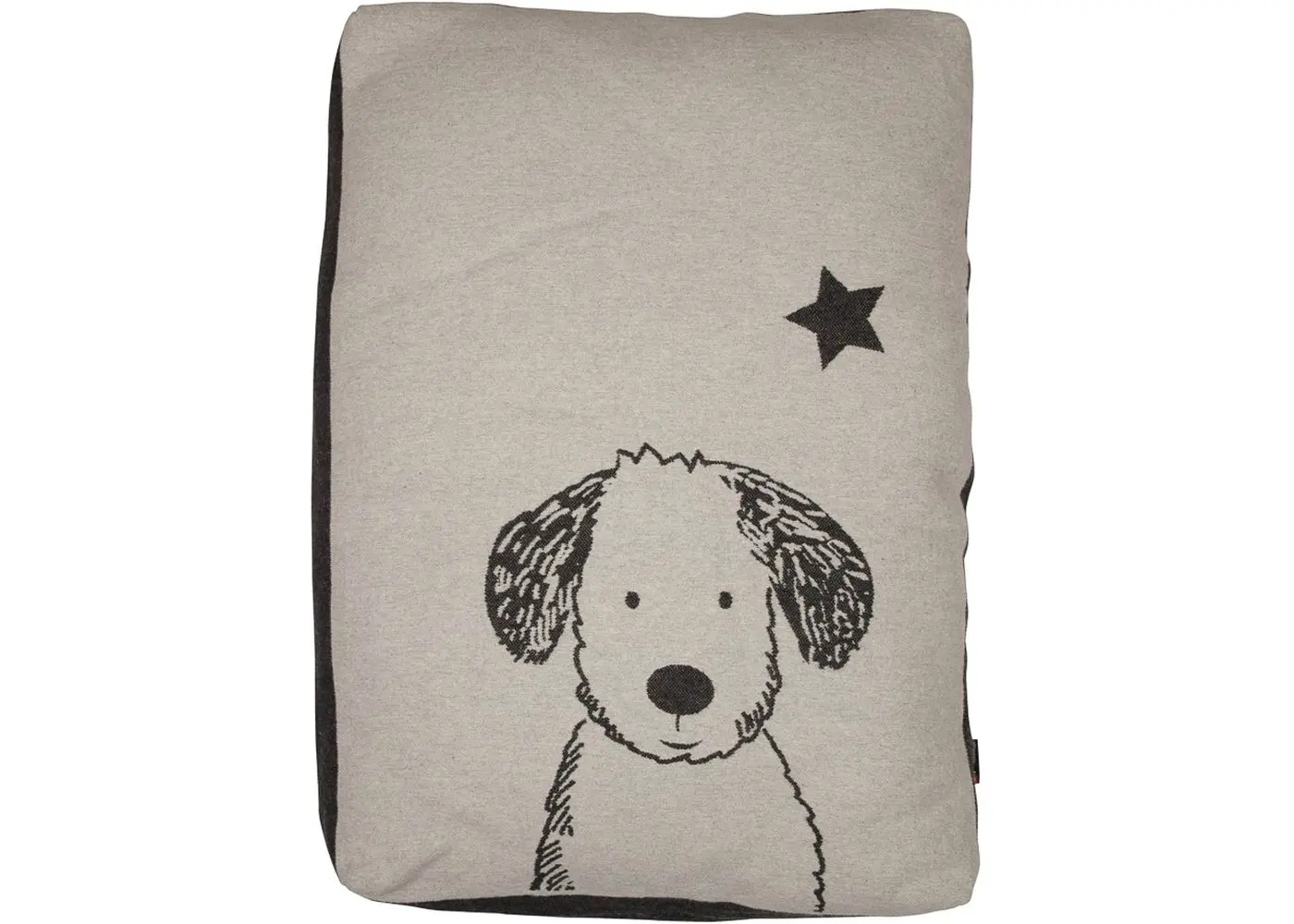 DF Hundebett "My happy place" 60 x 90 cm Farbe: Filz inklusive Kissen